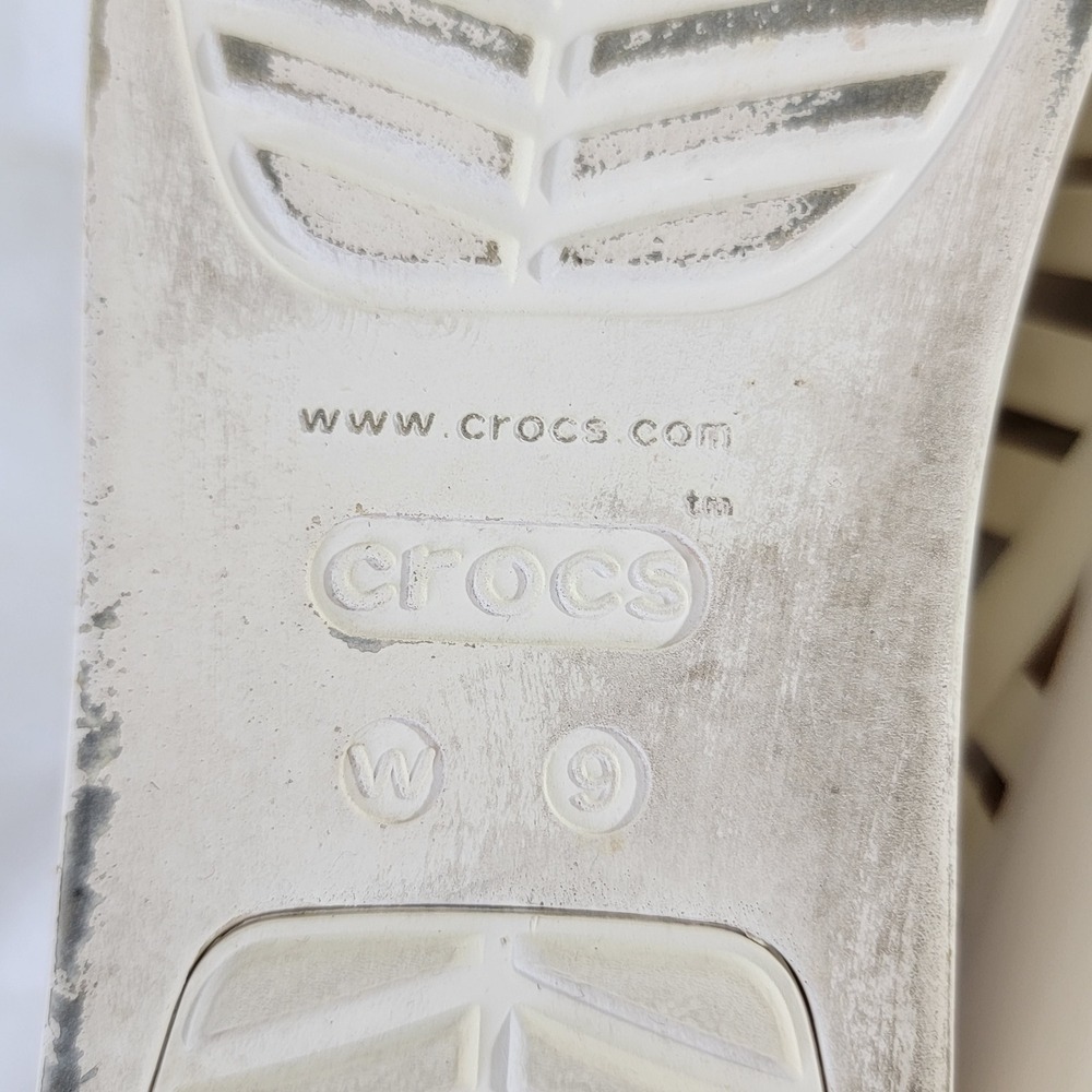 Crocs Brooklyn Strappy Low Wedge Sandals Size 9 Stucco Mushroom Platform 206751 - Picture 14 of 16